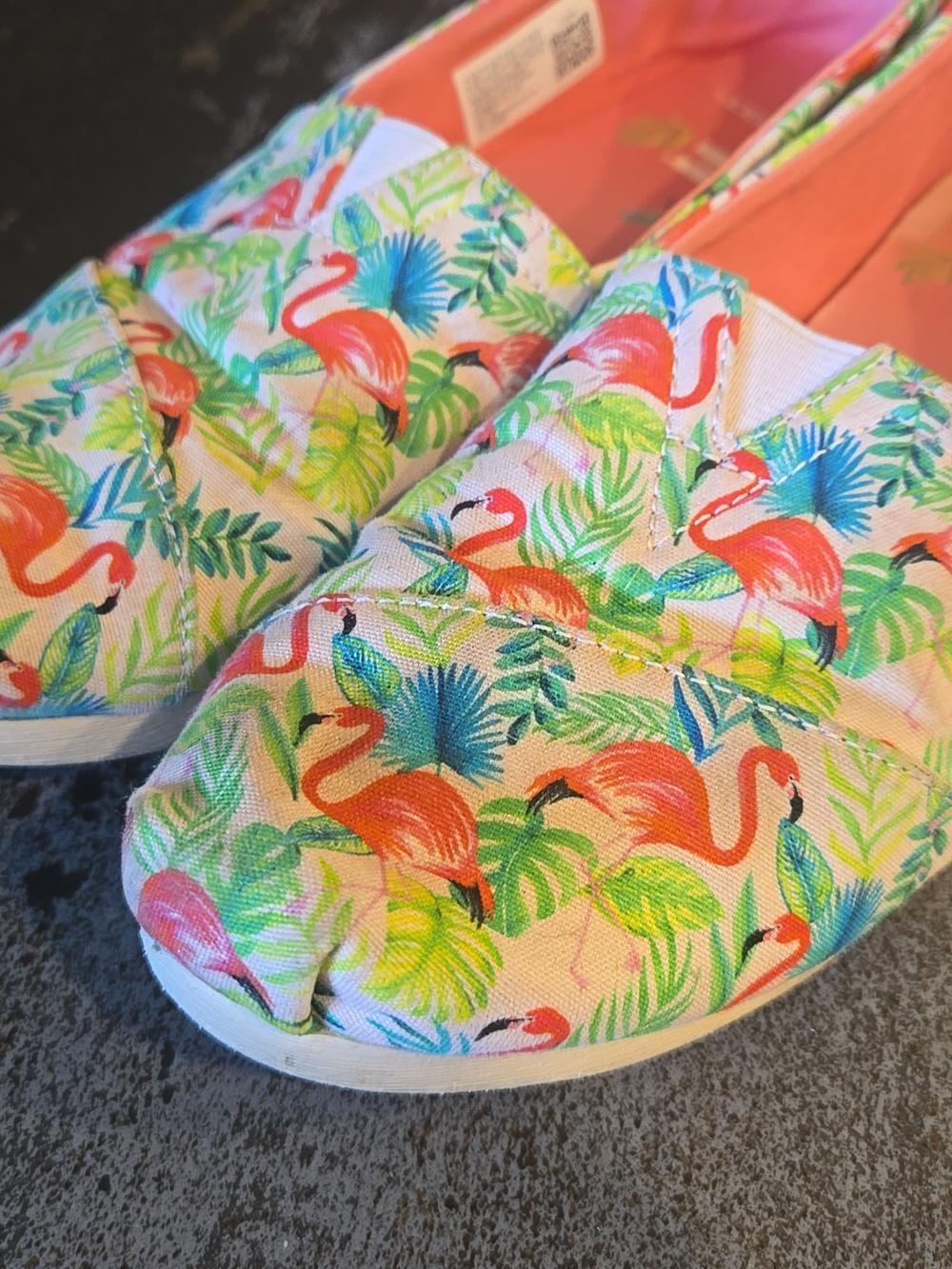' Flamingo Print Slip-On Shoes - Pink/Green - Picture 5 of 5
